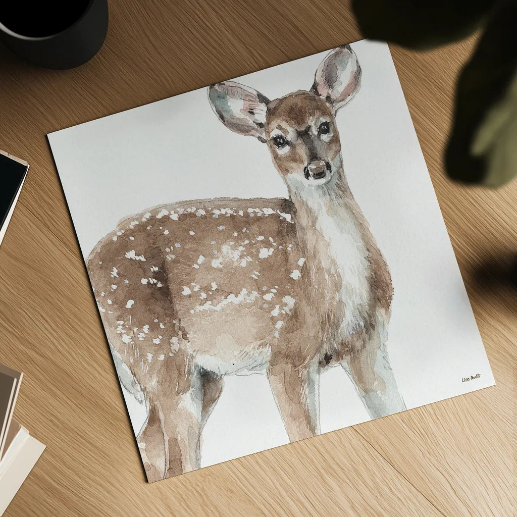 Forest Friends VI by Lisa Audit. Shown as a detailed flat fine art print, highlighting archival giclee quality. Available as an archival giclee rolled canvas, fine art paper, or poster print. SKU 42023a.