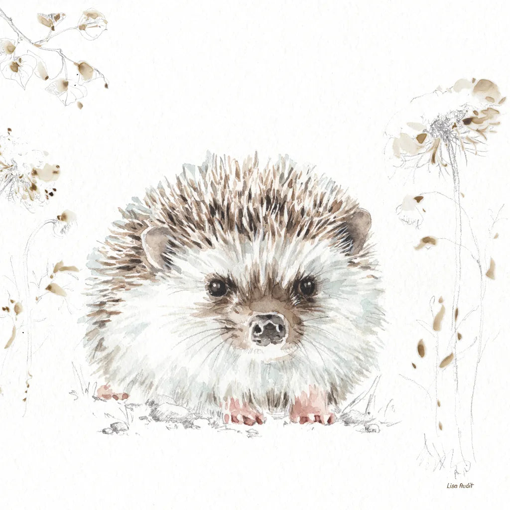 Forest Friends VII Flowers by Lisa Audit. SKU 50357a. Archival Giclee Fine art print for wall decor.