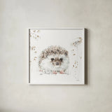Forest Friends VII Flowers by Lisa Audit. Shown in a crisp white glass frame for a clean and minimalist style. Available as an archival giclee rolled canvas, fine art paper, or poster print. SKU 50357a.