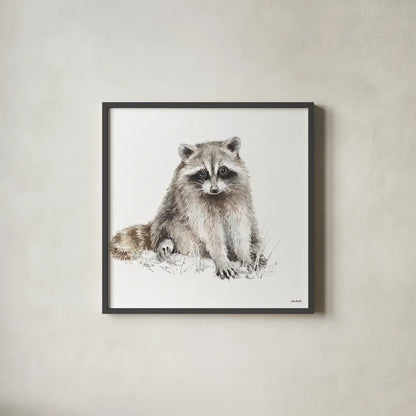 Forest Friends X by Lisa Audit. Shown in a sleek black glass frame for a contemporary gallery look. Available as an archival giclee rolled canvas, fine art paper, or poster print. SKU 42027a.