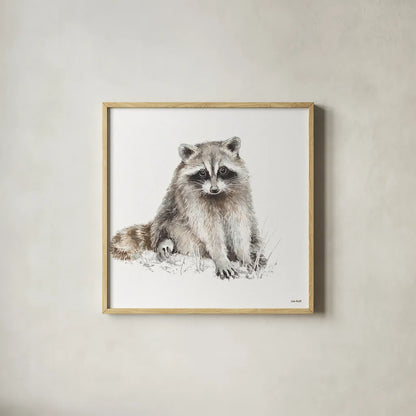 Forest Friends X by Lisa Audit. Shown in a natural wood glass frame for a timeless modern aesthetic. Available as an archival giclee rolled canvas, fine art paper, or poster print. SKU 42027a.