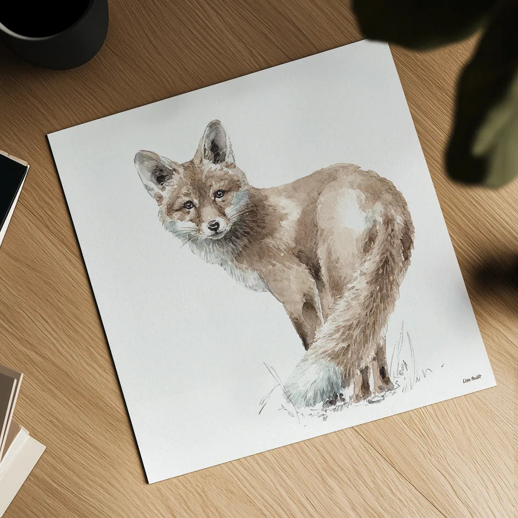 Forest Friends XI by Lisa Audit. Shown as a detailed flat fine art print, highlighting archival giclee quality. Available as an archival giclee rolled canvas, fine art paper, or poster print. SKU 42028a.