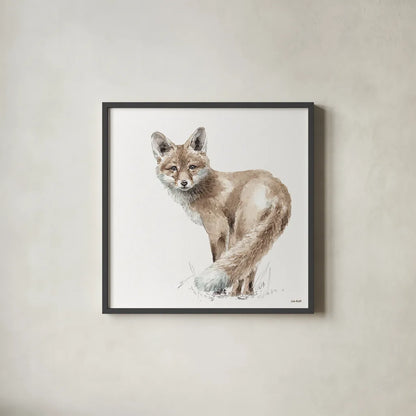 Forest Friends XI by Lisa Audit. Shown in a sleek black glass frame for a contemporary gallery look. Available as an archival giclee rolled canvas, fine art paper, or poster print. SKU 42028a.