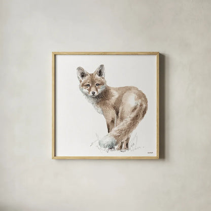 Forest Friends XI by Lisa Audit. Shown in a natural wood glass frame for a timeless modern aesthetic. Available as an archival giclee rolled canvas, fine art paper, or poster print. SKU 42028a.