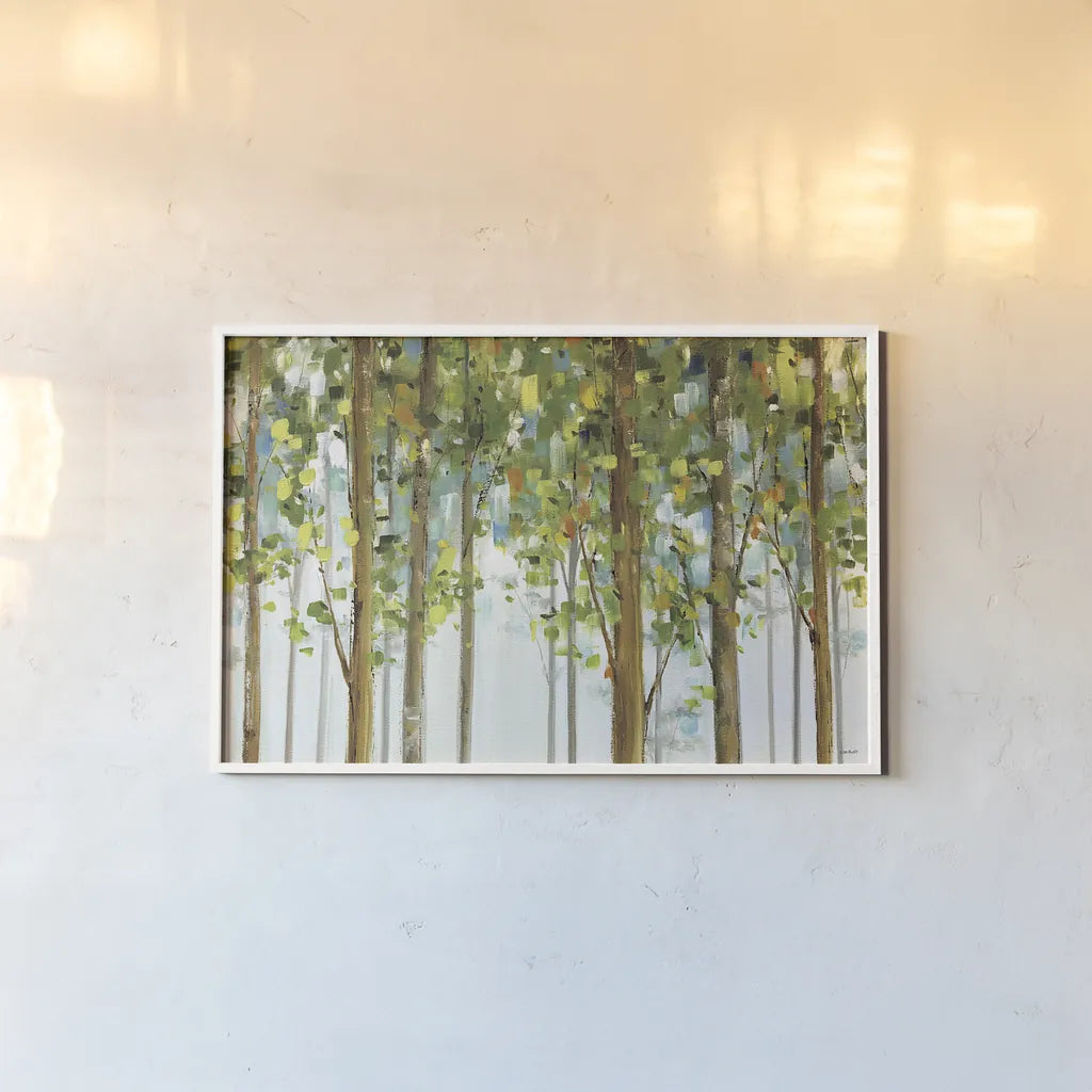 Forest Study I Crop by Lisa Audit. shown as a paper print in a white frame. Available as a archival giclee rolled canvas, fine art paper, or poster print. SKU 11228i.