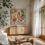 French Country III by Lisa Audit. Shown in a natural wood frame in a cozy modern living room. Available as an archival giclee rolled canvas, fine art paper, or poster print. SKU 15768a.