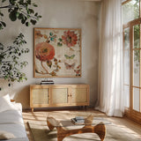 French Country IV by Lisa Audit. Shown in a natural wood frame in a cozy modern living room. Available as an archival giclee rolled canvas, fine art paper, or poster print. SKU 15838a.