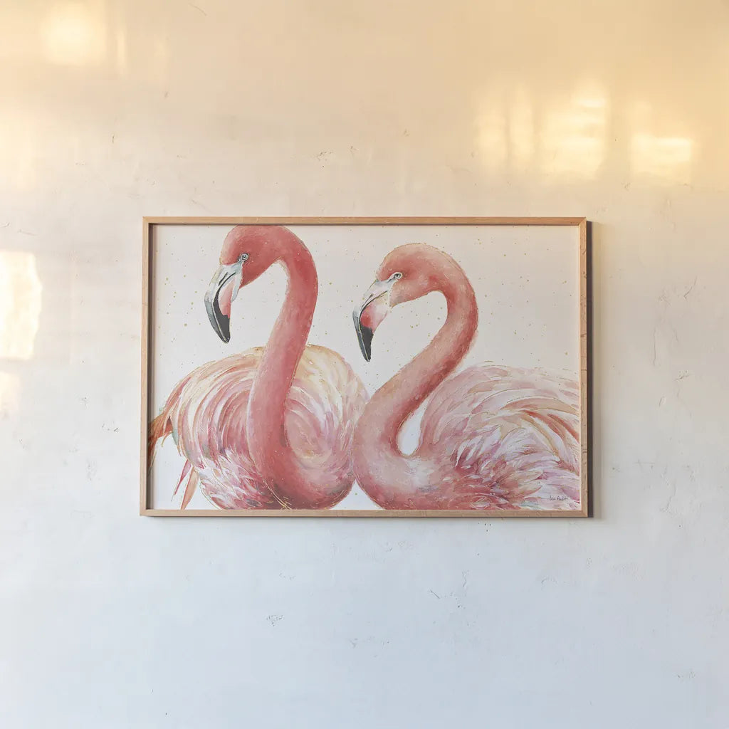 Gracefully Pink I by Lisa Audit. shown as a paper print in a natural frame. Available as a archival giclee rolled canvas, fine art paper, or poster print. SKU 28287i.