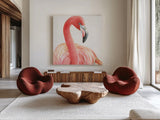 Gracefully Pink II by Lisa Audit. Shown as extra-large giant wall art in a modern living room. Available as an archival giclee rolled canvas, fine art paper, or poster print. SKU 28288a.