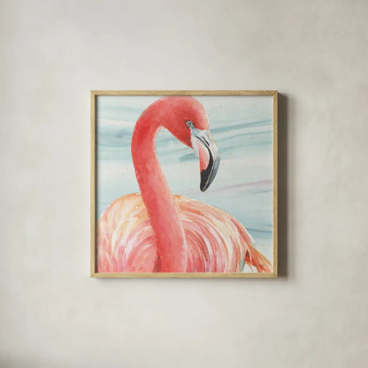 Gracefully Pink II Water Wash by Lisa Audit. Shown in a natural wood glass frame for a timeless modern aesthetic. Available as an archival giclee rolled canvas, fine art paper, or poster print. SKU 98661a.