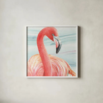 Gracefully Pink II Water Wash by Lisa Audit. Shown in a crisp white glass frame for a clean and minimalist style. Available as an archival giclee rolled canvas, fine art paper, or poster print. SKU 98661a.