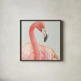 Gracefully Pink II with Green by Lisa Audit. Shown in a sleek black glass frame for a contemporary gallery look. Available as an archival giclee rolled canvas, fine art paper, or poster print. SKU 82365a.