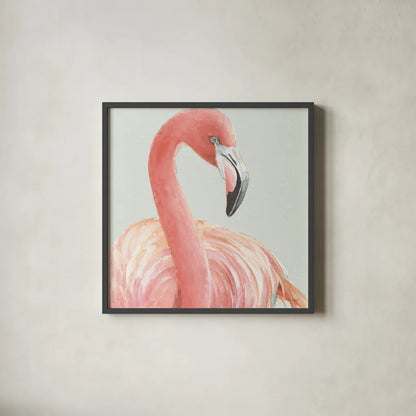 Gracefully Pink II with Green by Lisa Audit. Shown in a sleek black glass frame for a contemporary gallery look. Available as an archival giclee rolled canvas, fine art paper, or poster print. SKU 82365a.