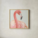 Gracefully Pink II with Green by Lisa Audit. Shown in a natural wood glass frame for a timeless modern aesthetic. Available as an archival giclee rolled canvas, fine art paper, or poster print. SKU 82365a.