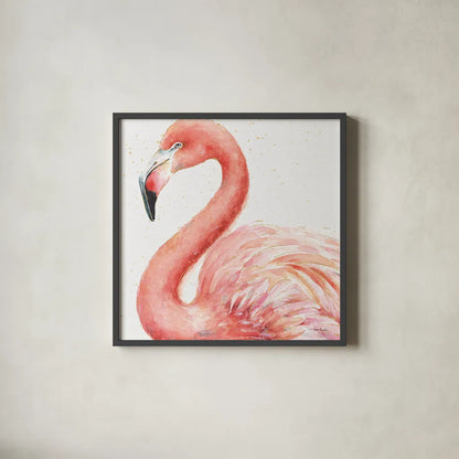 Gracefully Pink III by Lisa Audit. Shown in a sleek black glass frame for a contemporary gallery look. Available as an archival giclee rolled canvas, fine art paper, or poster print. SKU 28289a.