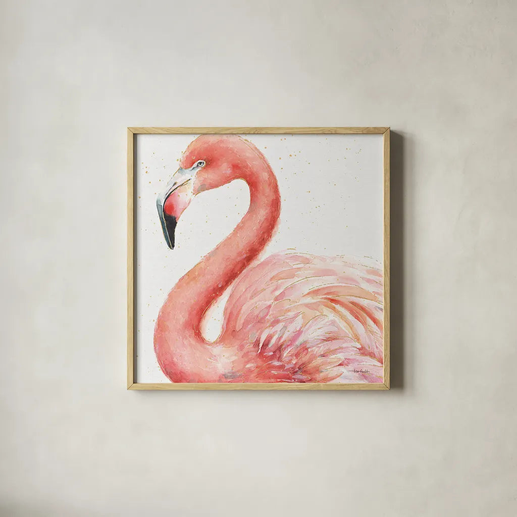 Gracefully Pink III by Lisa Audit. Shown in a natural wood glass frame for a timeless modern aesthetic. Available as an archival giclee rolled canvas, fine art paper, or poster print. SKU 28289a.