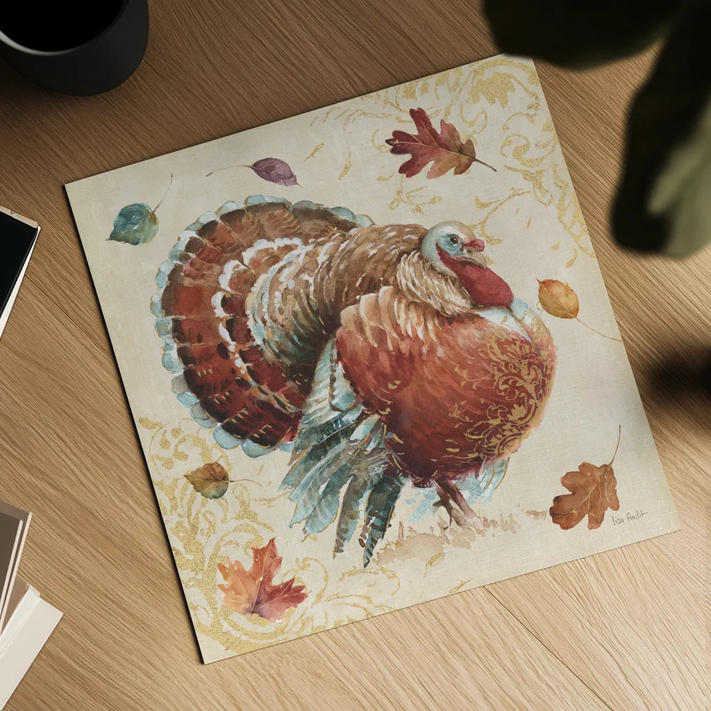 Harvest Moment Turkey by Lisa Audit. Shown as a detailed flat fine art print, highlighting archival giclee quality. Available as an archival giclee rolled canvas, fine art paper, or poster print. SKU 94123a.