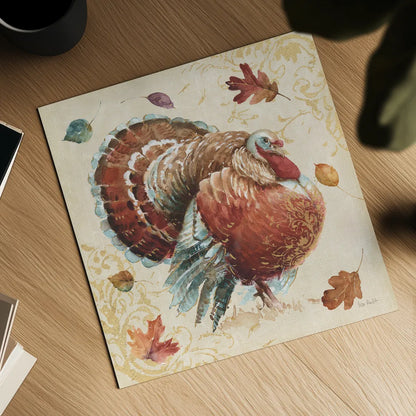 Harvest Moment Turkey by Lisa Audit. Shown as a detailed flat fine art print, highlighting archival giclee quality. Available as an archival giclee rolled canvas, fine art paper, or poster print. SKU 94123a.