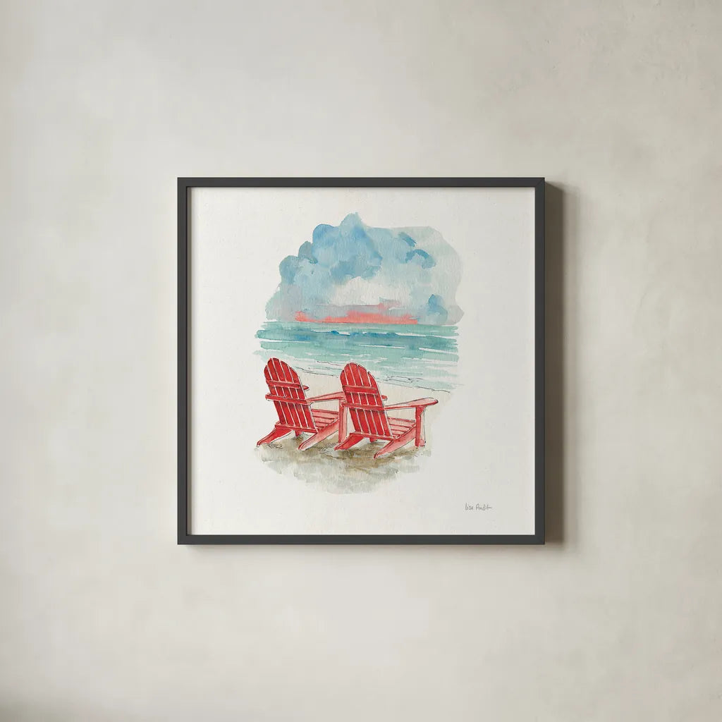 In the Moment V Sq by Lisa Audit. Shown in a sleek black glass frame for a contemporary gallery look. Available as an archival giclee rolled canvas, fine art paper, or poster print. SKU 17592a.