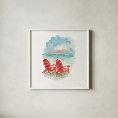 In the Moment V Sq by Lisa Audit. Shown in a crisp white glass frame for a clean and minimalist style. Available as an archival giclee rolled canvas, fine art paper, or poster print. SKU 17592a.