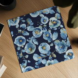 Indigold Flower Toss Indigo by Lisa Audit. Shown as a detailed flat fine art print, highlighting archival giclee quality. Available as an archival giclee rolled canvas, fine art paper, or poster print. SKU 33664a.