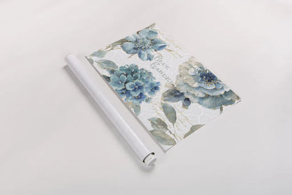 Indigold I by Lisa Audit. shown as a rolled paper print. Available as archival giclee rolled canvas, fine art paper, or poster print. SKU 24196i.