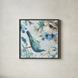 Indigold II by Lisa Audit. Shown in a sleek black glass frame for a contemporary gallery look. Available as an archival giclee rolled canvas, fine art paper, or poster print. SKU 24197a.