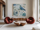 Indigold III by Lisa Audit. Shown as extra-large giant wall art in a modern living room. Available as an archival giclee rolled canvas, fine art paper, or poster print. SKU 24198a.