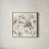 Indigold IV Gray by Lisa Audit. Shown in a natural wood glass frame for a timeless modern aesthetic. Available as an archival giclee rolled canvas, fine art paper, or poster print. SKU 45748a.