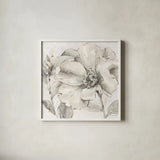 Indigold IV Gray by Lisa Audit. Shown in a crisp white glass frame for a clean and minimalist style. Available as an archival giclee rolled canvas, fine art paper, or poster print. SKU 45748a.