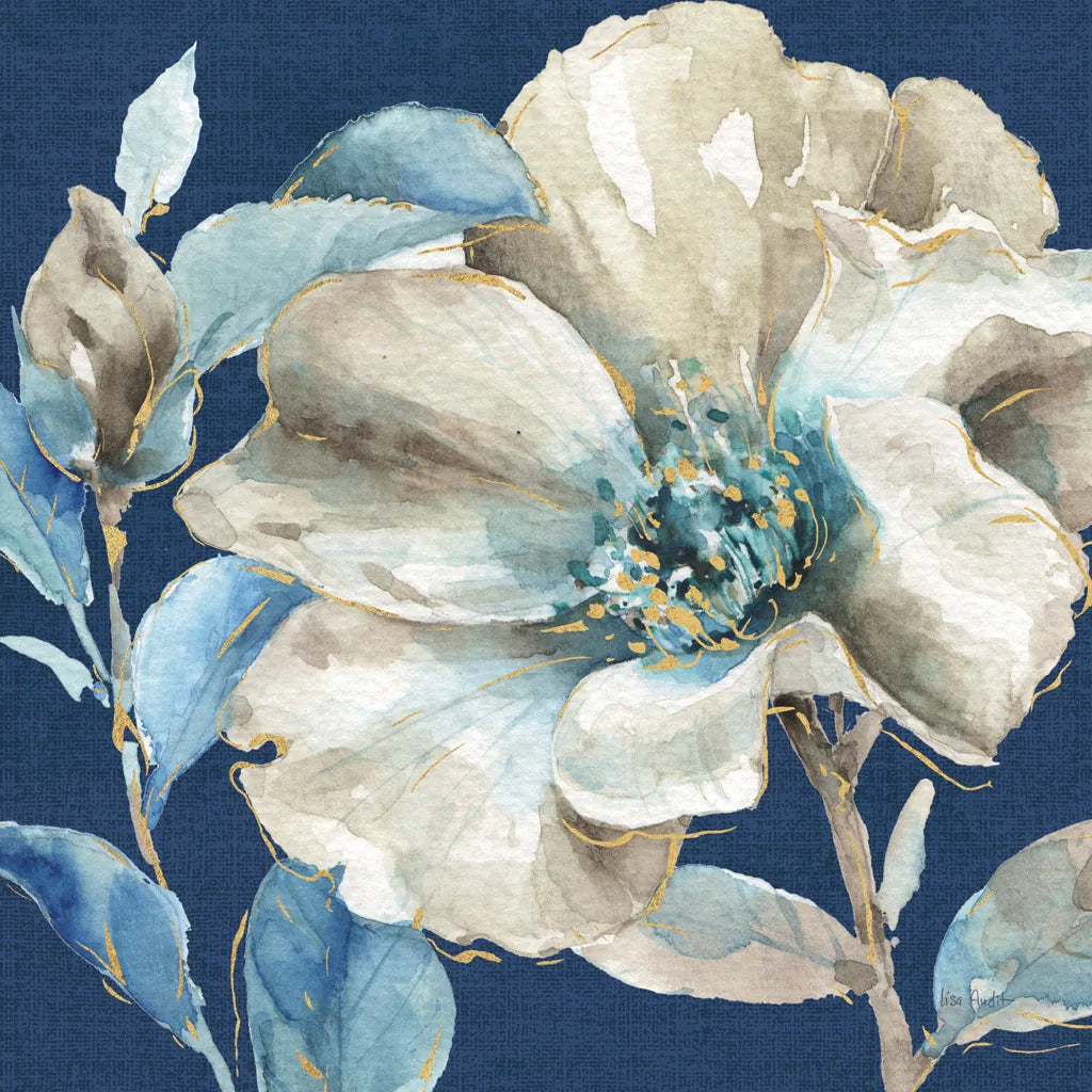 Indigold IV Navy by Lisa Audit. SKU 43076a. Archival Giclee Fine art print for wall decor.