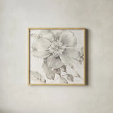 Indigold V Gray by Lisa Audit. Shown in a natural wood glass frame for a timeless modern aesthetic. Available as an archival giclee rolled canvas, fine art paper, or poster print. SKU 45749a.