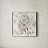 Indigold V Gray by Lisa Audit. Shown in a crisp white glass frame for a clean and minimalist style. Available as an archival giclee rolled canvas, fine art paper, or poster print. SKU 45749a.