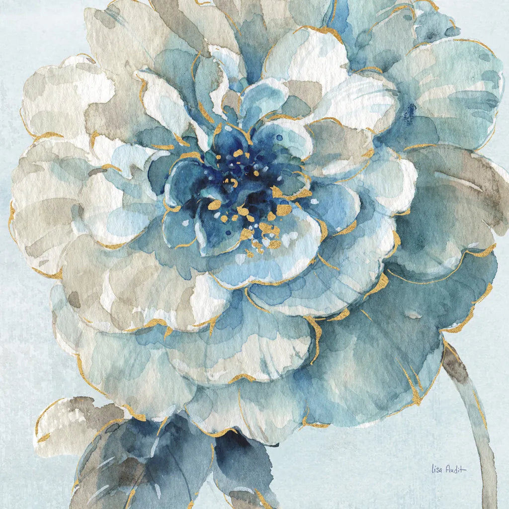 Indigold VII Light Blue by Lisa Audit. SKU 43078a. Archival Giclee Fine art print for wall decor.