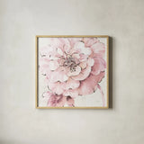 Indigold VII Pink by Lisa Audit. Shown in a natural wood glass frame for a timeless modern aesthetic. Available as an archival giclee rolled canvas, fine art paper, or poster print. SKU 46240a.