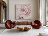 Indigold VII Pink by Lisa Audit. Shown as extra-large giant wall art in a modern living room. Available as an archival giclee rolled canvas, fine art paper, or poster print. SKU 46240a.