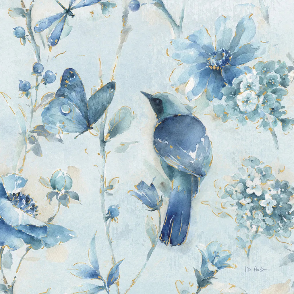 Indigold XII Light Blue by Lisa Audit. SKU 43077a. Archival Giclee Fine art print for wall decor.