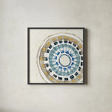 Indigold XIV by Lisa Audit. Shown in a sleek black glass frame for a contemporary gallery look. Available as an archival giclee rolled canvas, fine art paper, or poster print. SKU 24209a.