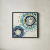 Indigold XV by Lisa Audit. Shown in a sleek black glass frame for a contemporary gallery look. Available as an archival giclee rolled canvas, fine art paper, or poster print. SKU 24210a.