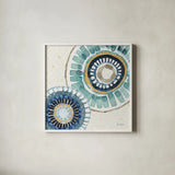 Indigold XV by Lisa Audit. Shown in a crisp white glass frame for a clean and minimalist style. Available as an archival giclee rolled canvas, fine art paper, or poster print. SKU 24210a.