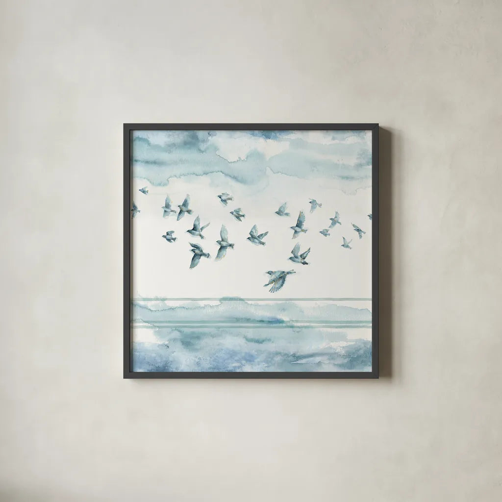 Indigold XXII by Lisa Audit. Shown in a sleek black glass frame for a contemporary gallery look. Available as an archival giclee rolled canvas, fine art paper, or poster print. SKU 24379a.