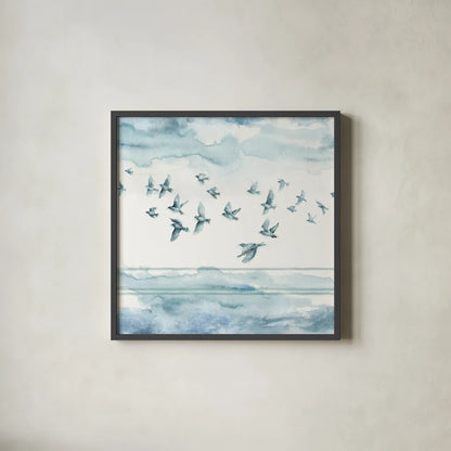 Indigold XXII by Lisa Audit. Shown in a sleek black glass frame for a contemporary gallery look. Available as an archival giclee rolled canvas, fine art paper, or poster print. SKU 24379a.