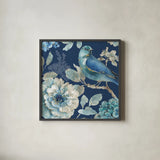 Indigold XXIII by Lisa Audit. Shown in a sleek black glass frame for a contemporary gallery look. Available as an archival giclee rolled canvas, fine art paper, or poster print. SKU 24380a.