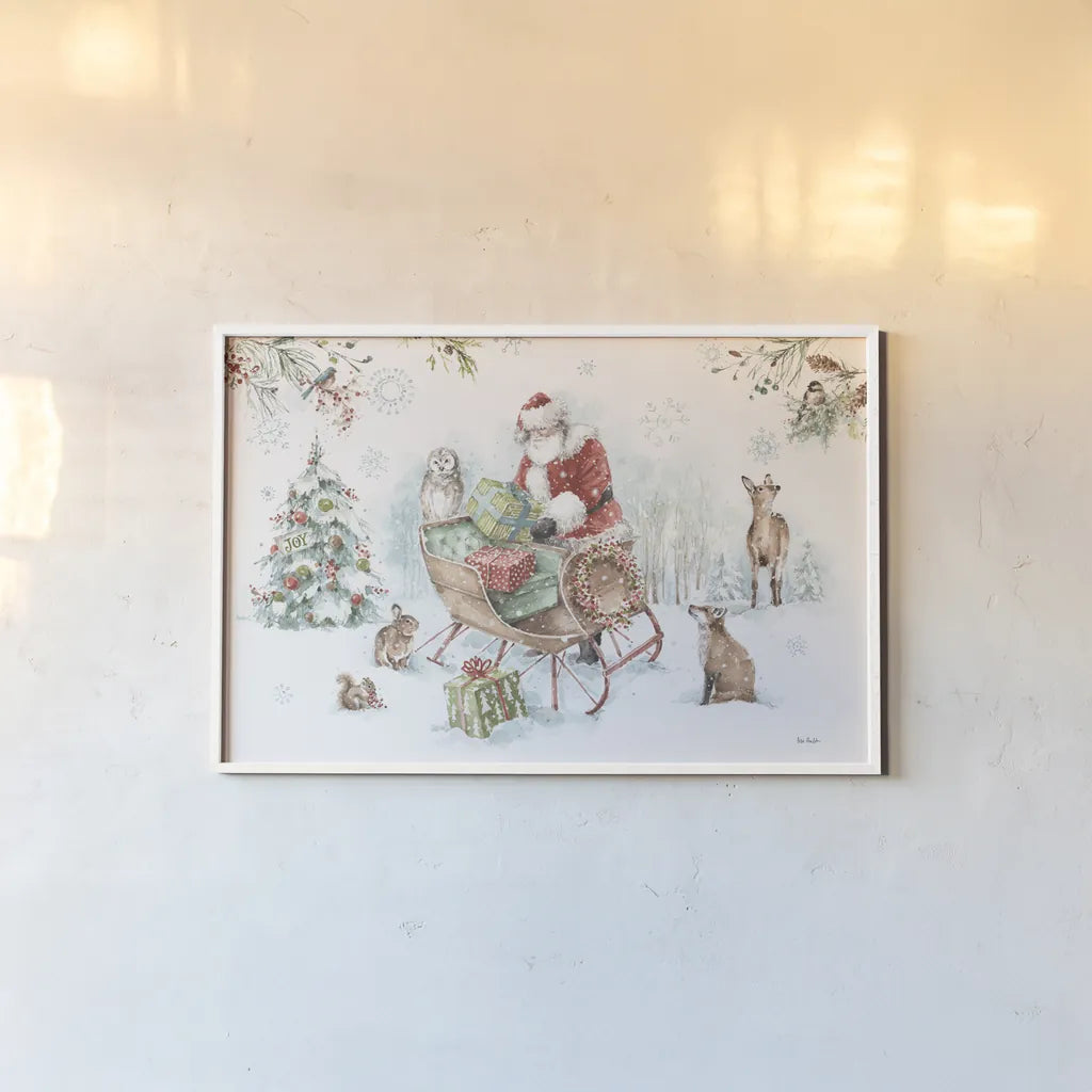 Magical Holidays I by Lisa Audit. shown as a paper print in a white frame. Available as a archival giclee rolled canvas, fine art paper, or poster print. SKU 54761i.