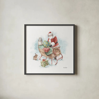 Magical Holidays II by Lisa Audit. Shown in a sleek black glass frame for a contemporary gallery look. Available as an archival giclee rolled canvas, fine art paper, or poster print. SKU 54762a.