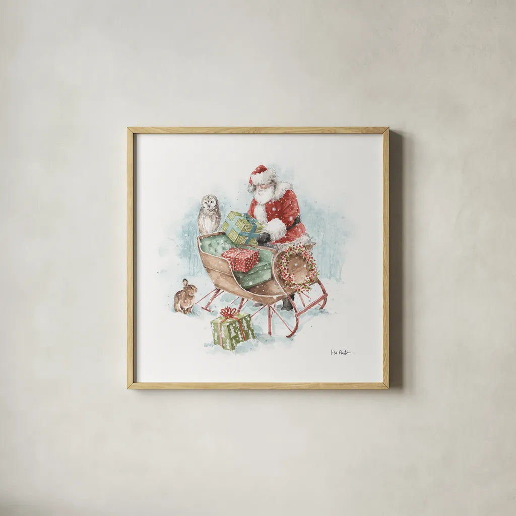 Magical Holidays II by Lisa Audit. Shown in a natural wood glass frame for a timeless modern aesthetic. Available as an archival giclee rolled canvas, fine art paper, or poster print. SKU 54762a.