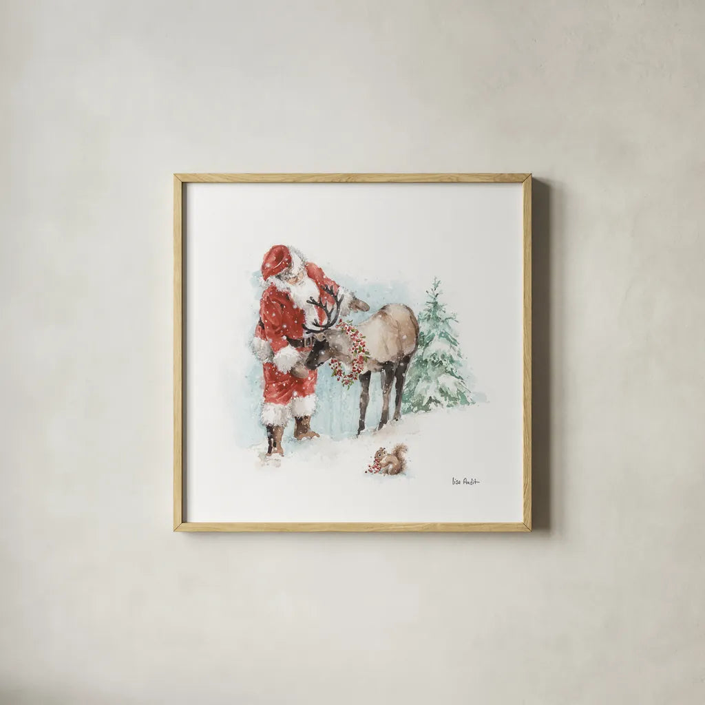 Magical Holidays III by Lisa Audit. Shown in a natural wood glass frame for a timeless modern aesthetic. Available as an archival giclee rolled canvas, fine art paper, or poster print. SKU 54763a.