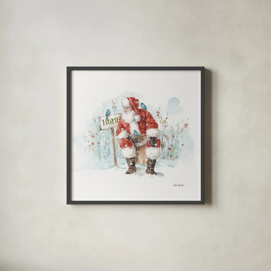 Magical Holidays IV by Lisa Audit. Shown in a sleek black glass frame for a contemporary gallery look. Available as an archival giclee rolled canvas, fine art paper, or poster print. SKU 54764a.