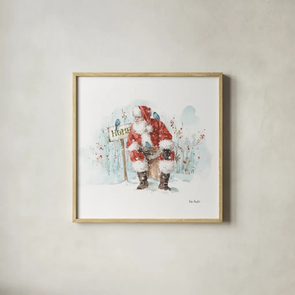 Magical Holidays IV by Lisa Audit. Shown in a natural wood glass frame for a timeless modern aesthetic. Available as an archival giclee rolled canvas, fine art paper, or poster print. SKU 54764a.
