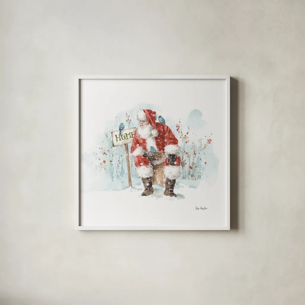 Magical Holidays IV by Lisa Audit. Shown in a crisp white glass frame for a clean and minimalist style. Available as an archival giclee rolled canvas, fine art paper, or poster print. SKU 54764a.